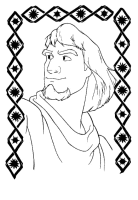 A coloring page of the hunchback of notre dame